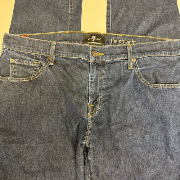 7 For All Mankind Blue Straight Men's Jeans - Picture 1 of 8